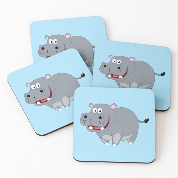 Item preview, Cute Happy Baby Hippo Cartoon Kawaii Safari Art designed and sold by SolutionsArt.