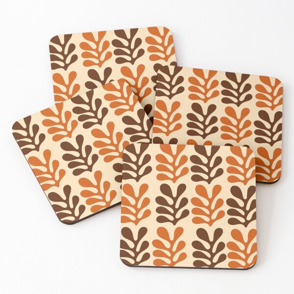 Item preview, Retro Mid Century Modern Leaf Pattern Warm Cream designed and sold by ​Jyoti Digital Artist.