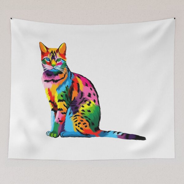 Item preview, Colorful Rainbow Cat Illustration designed and sold by FritschBryana.