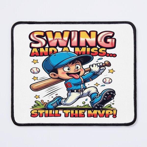 Item preview, Swing and a Miss Still the MVP Funny Baseball T-Shirt | Cute Cartoon Baseball Player Graphic Tee | Baseball Fan Gift designed and sold by Sushikidsntod.