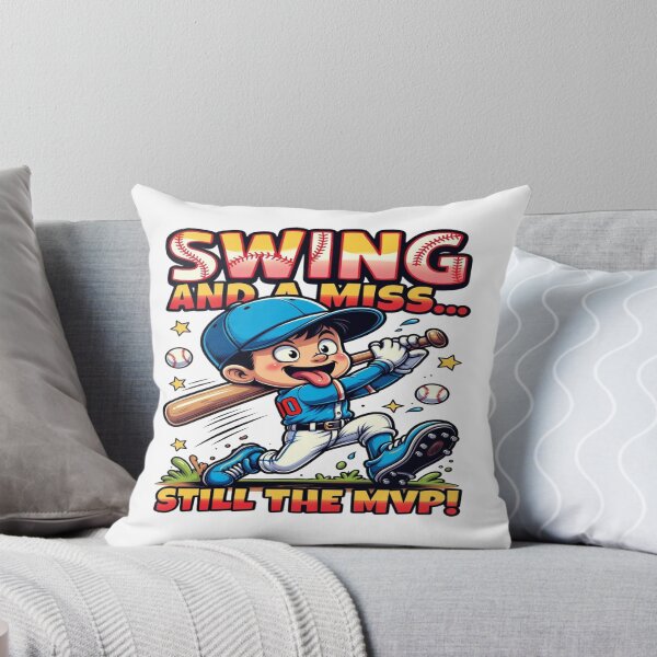 Item preview, Swing and a Miss Still the MVP Funny Baseball T-Shirt | Cute Cartoon Baseball Player Graphic Tee | Baseball Fan Gift designed and sold by Sushikidsntod.