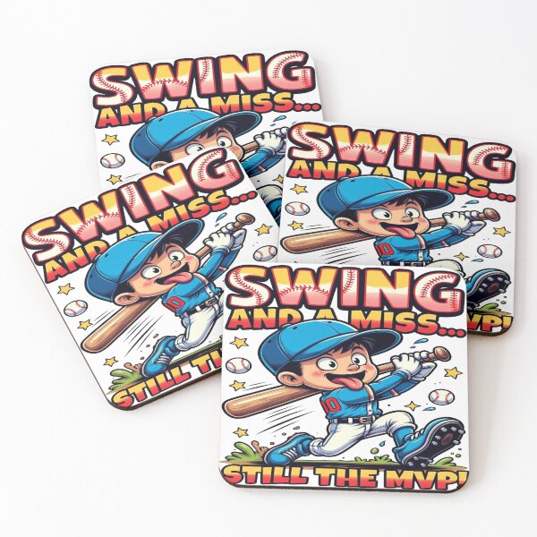 Item preview, Swing and a Miss Still the MVP Funny Baseball T-Shirt | Cute Cartoon Baseball Player Graphic Tee | Baseball Fan Gift designed and sold by Sushikidsntod.