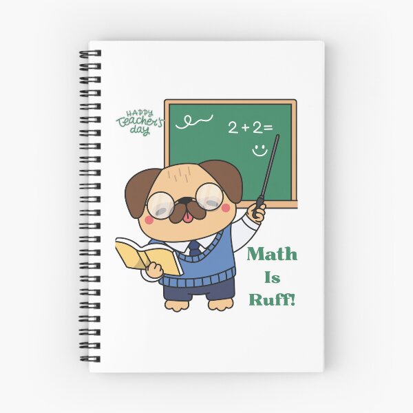 Item preview, Happy Teacher's Day Math Is Ruff Funny Pug designed and sold by     Fatma Creates.