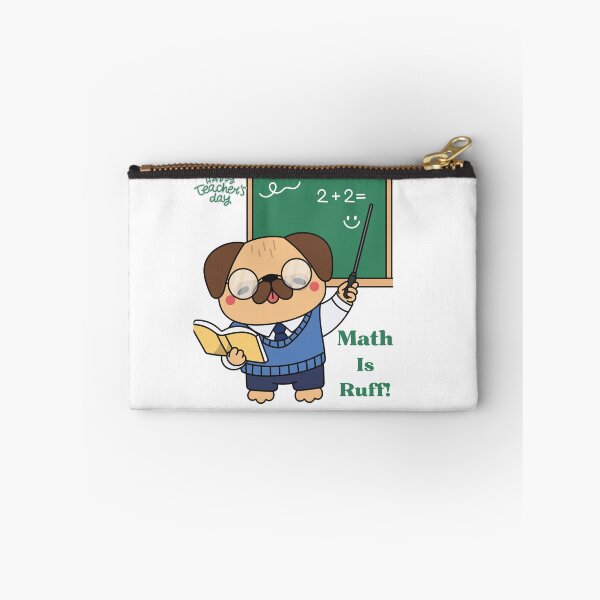 Item preview, Happy Teacher's Day Math Is Ruff Funny Pug designed and sold by     Fatma Creates.