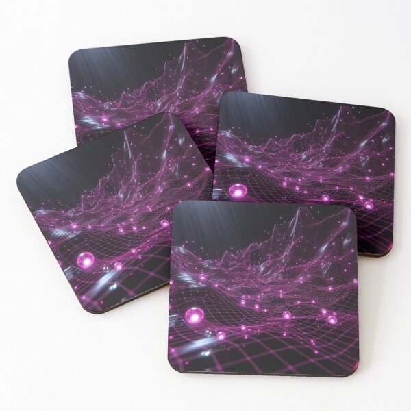 Item preview, Magenta Neon Sphere Grid Landscape designed and sold by IntelliMindDesigns.