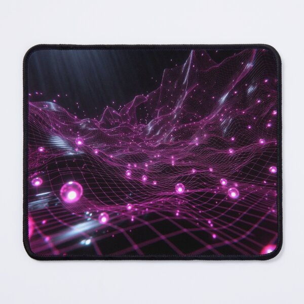 Item preview, Magenta Neon Sphere Grid Landscape designed and sold by IntelliMindDesigns.