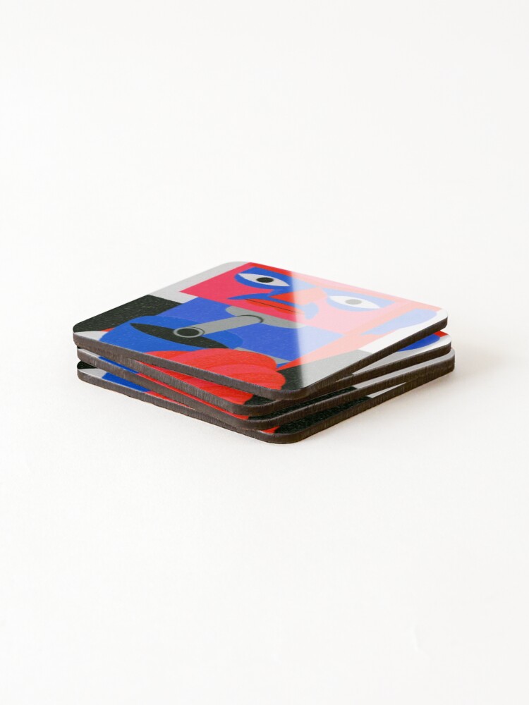 Thumbnail 4 of 5, Coasters (Set of 4), Morning Geometry: When Routine Turns Abstract designed and sold by BzzLab.