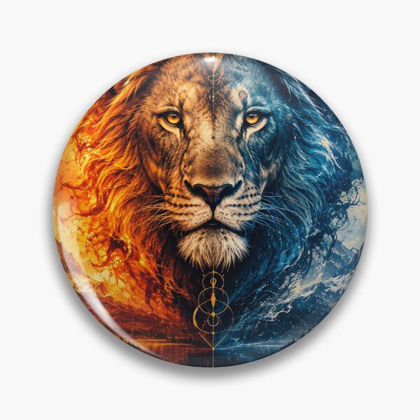 Item preview, Majestic Lion | Fire & Ice Fantasy Nature Graphic T-Shirt designed and sold by Popsystore2.