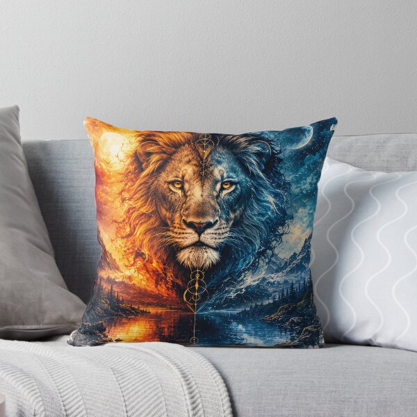 Item preview, Majestic Lion | Fire & Ice Fantasy Nature Graphic T-Shirt designed and sold by Popsystore2.