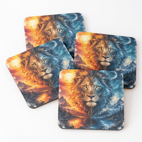 Item preview, Majestic Lion | Fire & Ice Fantasy Nature Graphic T-Shirt designed and sold by Popsystore2.