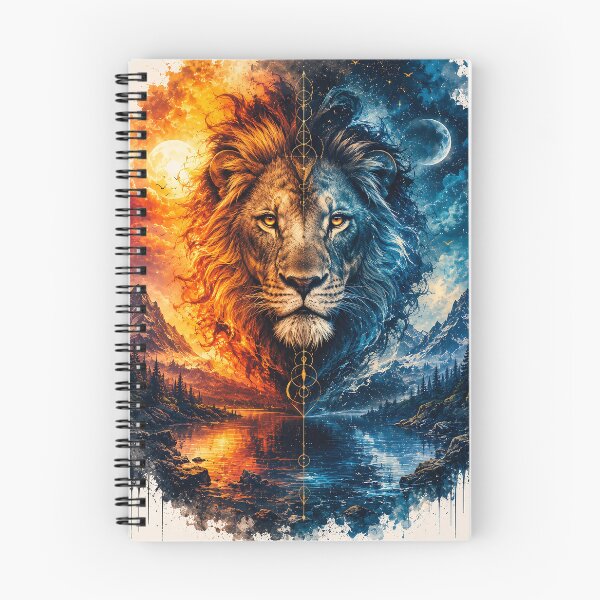Item preview, Majestic Lion | Fire & Ice Fantasy Nature Graphic T-Shirt designed and sold by Popsystore2.