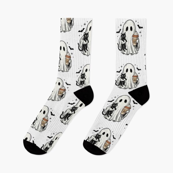 Item preview, Spooky Cute Ghost Holding Black Cat And Pumpkin Coffee Cup Halloween designed and sold by raedattia.