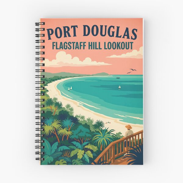 Item preview, Port Douglas Australia, Flagstaff Hill Lookout & Four Mile Beach Vintage Travel Poster designed and sold by pod24.