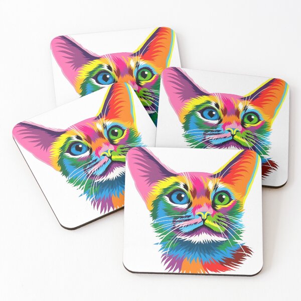 Item preview, Psychedelic Multicolor Cat Portrait designed and sold by FritschBryana.