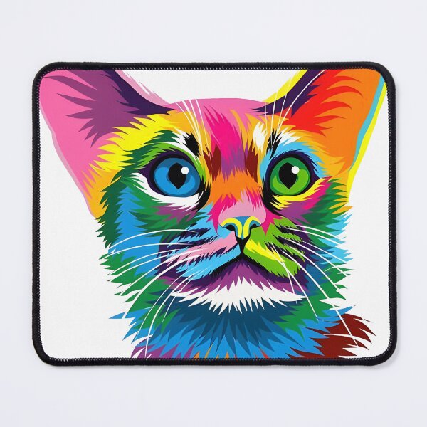 Item preview, Psychedelic Multicolor Cat Portrait designed and sold by FritschBryana.