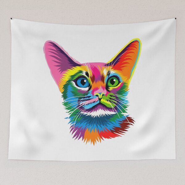 Item preview, Psychedelic Multicolor Cat Portrait designed and sold by FritschBryana.