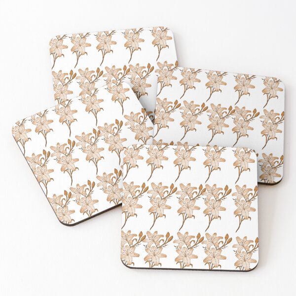 Item preview, Golden Brown Lily Floral Pattern designed and sold by Jyoti-Quotes.