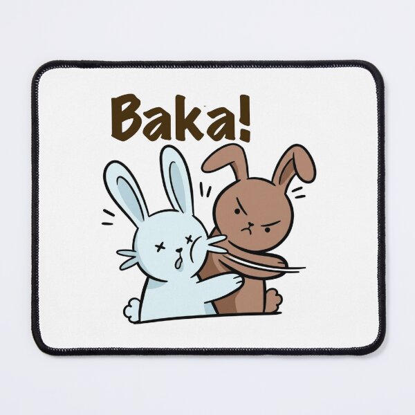 Artikelvorschau, Baka! | Lustiges Anime-Hasen-Meme entworfen und verkauft von SoftPawsAtelier.