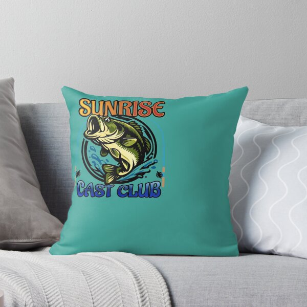 Item preview, Bass fishing Illustration in logo style with custom text "Sunrise Cast Club". designed and sold by Art-Horizon.