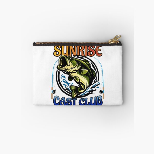 Item preview, Bass fishing Illustration in logo style with custom text "Sunrise Cast Club". designed and sold by Art-Horizon.