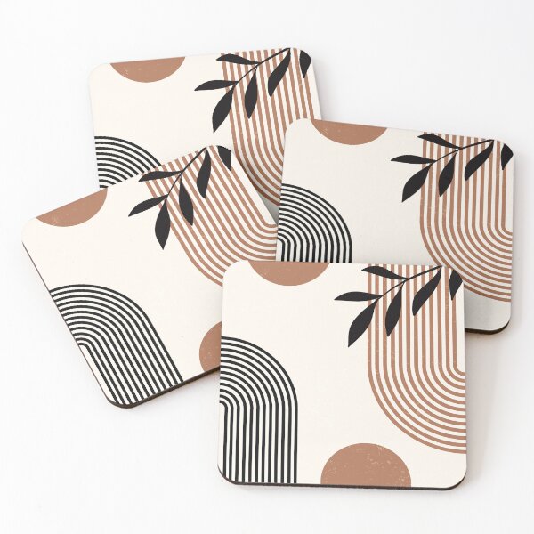 Item preview, Boho Geometric Terracotta Mid Century Modern Abstract Arch Art designed and sold by FaizArtShop.