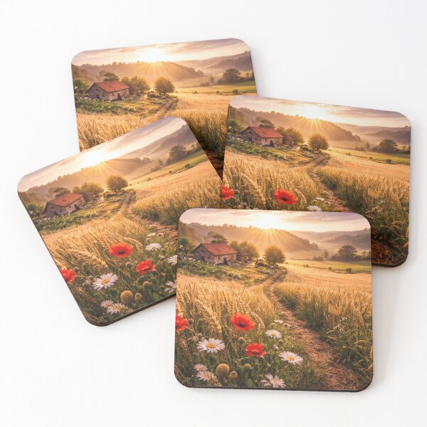 Item preview, Golden Wheat Field Sunrise – Countryside Landscape designed and sold by Yomere.