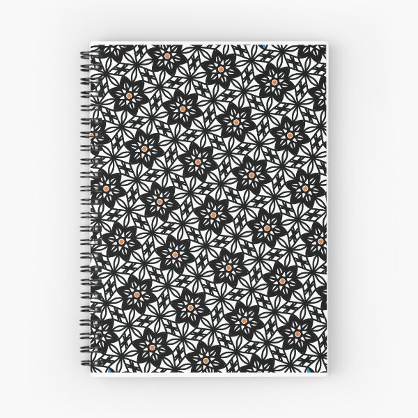 Item preview, Intricate Black Floral Tessellation Pattern with Orange Accents designed and sold by Sasitee.