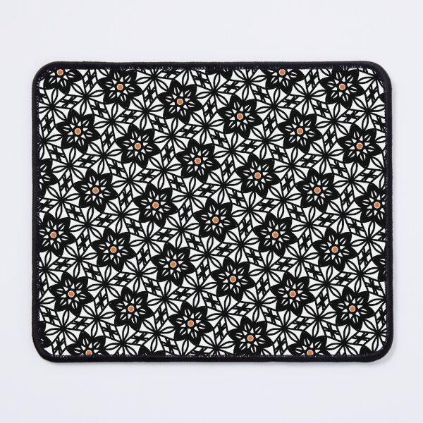 Item preview, Intricate Black Floral Tessellation Pattern with Orange Accents designed and sold by Sasitee.
