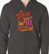Sudadera con capucha y cremallera ¡Gracias!