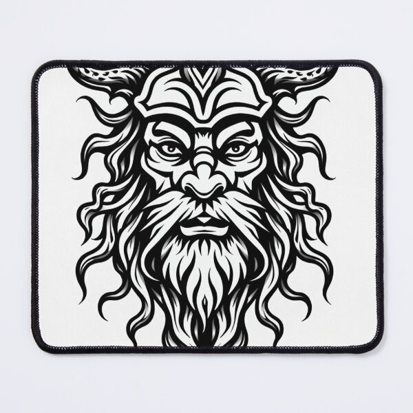 Item preview, Tattoo Style Viking Warrior Head Wall Art | Tribal Norse Mythology Decor designed and sold by Qubivibe.