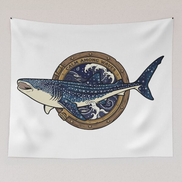 Item preview, Traditional Japanese Whale Shark Zen Waves Porthole designed and sold by Arc2020.