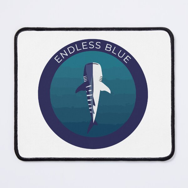Item preview, Minimalist Endless Blue Whale Shark Geometric Porthole designed and sold by Arc2020.