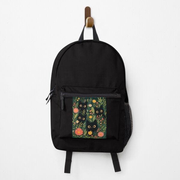 Item preview, Black Cats and Flowers Pattern designed and sold by PurrfectHome.