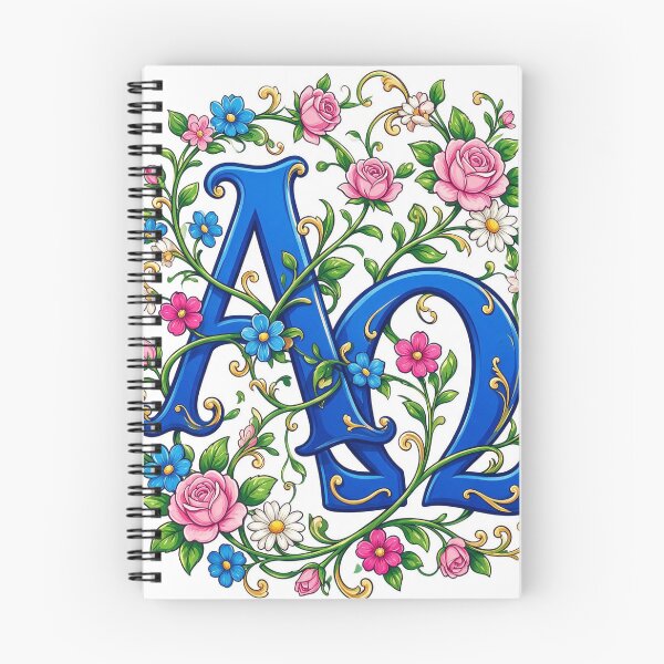 Item preview, Alpha and Omega intertwined with elegant floral vines designed and sold by DVerse Studio.