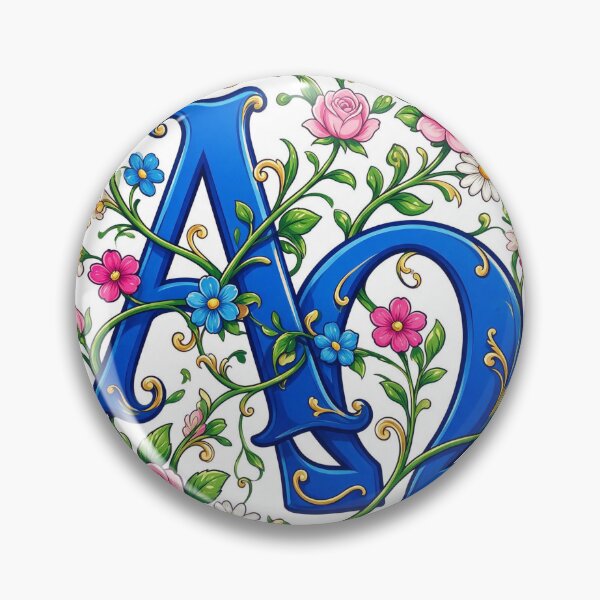 Item preview, Alpha and Omega intertwined with elegant floral vines designed and sold by DVerse Studio.