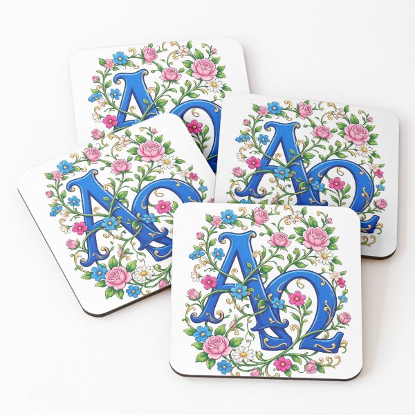 Item preview, Alpha and Omega intertwined with elegant floral vines designed and sold by DVerse Studio.