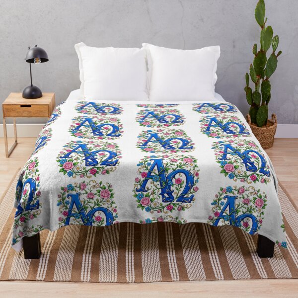 Item preview, Alpha and Omega intertwined with elegant floral vines designed and sold by DVerse Studio.