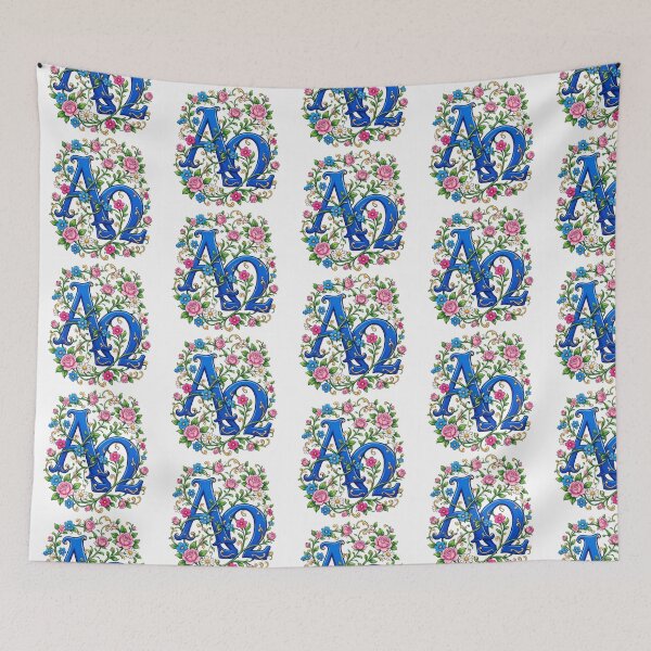 Item preview, Alpha and Omega intertwined with elegant floral vines designed and sold by DVerse Studio.