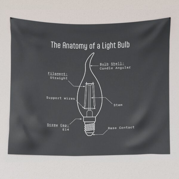 Item preview, Monochrome Candle Light Bulb Anatomy Art designed and sold by drTerrens.