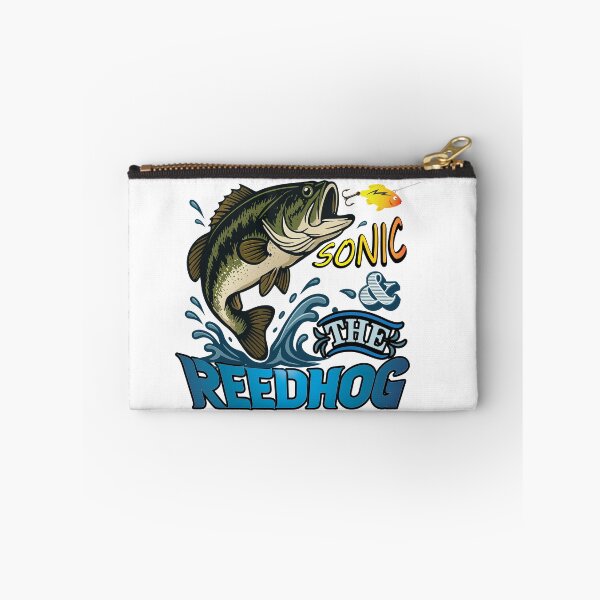 Item preview, Bass fishing Illustration in logo style with custom text "Sonic and the Reedhog". designed and sold by Art-Horizon.