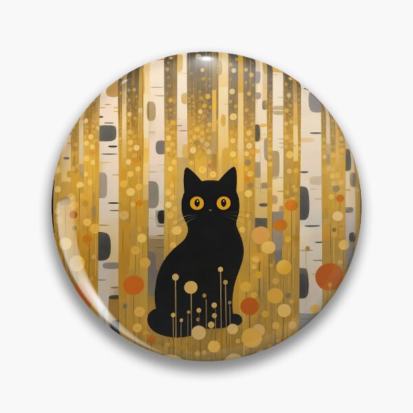 Item preview, Black Cat in Klimt-Inspired Autumn Forest  designed and sold by PurrfectHome.