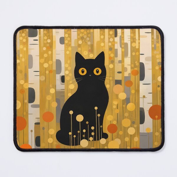 Item preview, Black Cat in Klimt-Inspired Autumn Forest designed and sold by PurrfectHome.