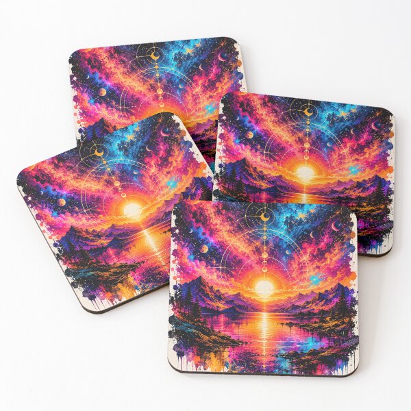 Item preview, Neon Cosmic Universe | Psychedelic Galaxy Landscape Fantasy Art designed and sold by Popsystore2.