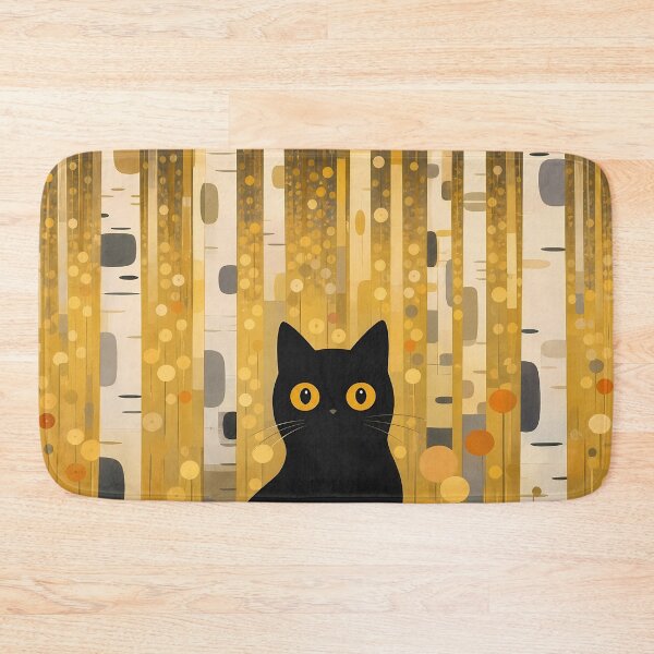 Item preview, Black Cat in Klimt-Inspired Autumn Forest  designed and sold by PurrfectHome.