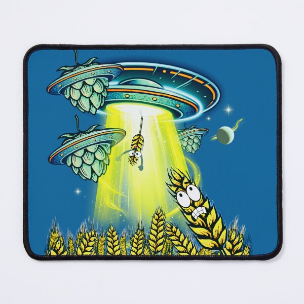 Item preview, Alien Beer Abduction -RETRO- UFO Hops and Barley Craft Beer Art designed and sold by pulse_retail.