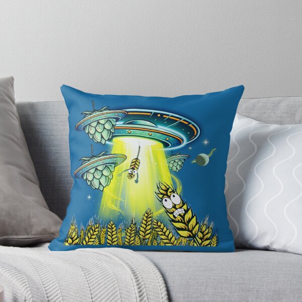 Item preview, Alien Beer Abduction -RETRO- UFO Hops and Barley Craft Beer Art designed and sold by pulse_retail.