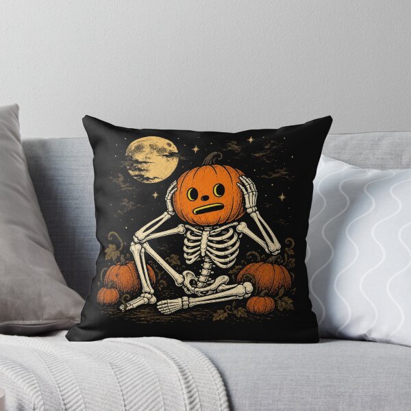 Item preview, Funny Pumpkin Head Skeleton Halloween Vintage Spooky designed and sold by Moizento.