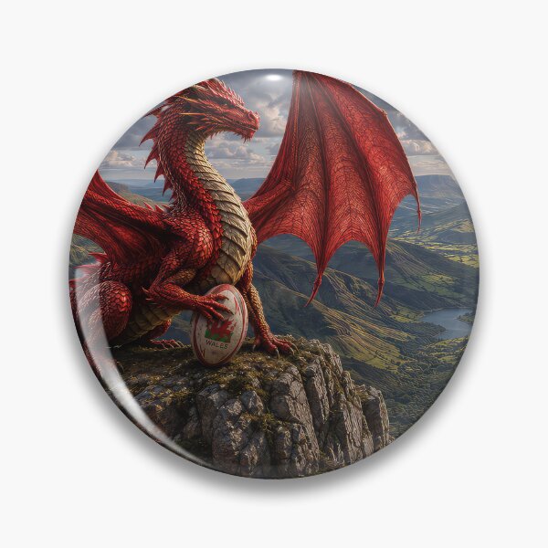 Item preview, Red dragon over the Welsh landscape designed and sold by thewandswant.