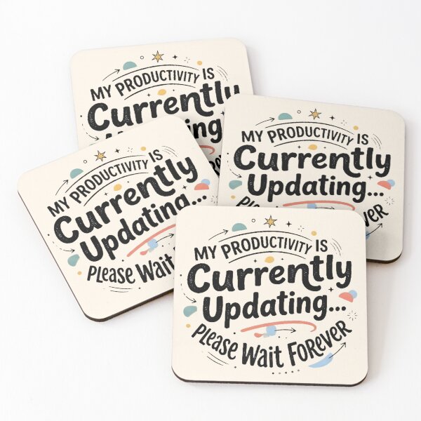 Item preview, My Productivity Is Currently Updating Funny Quote Sticker | Cute Procrastination Typography Design designed and sold by MCV-Designs.
