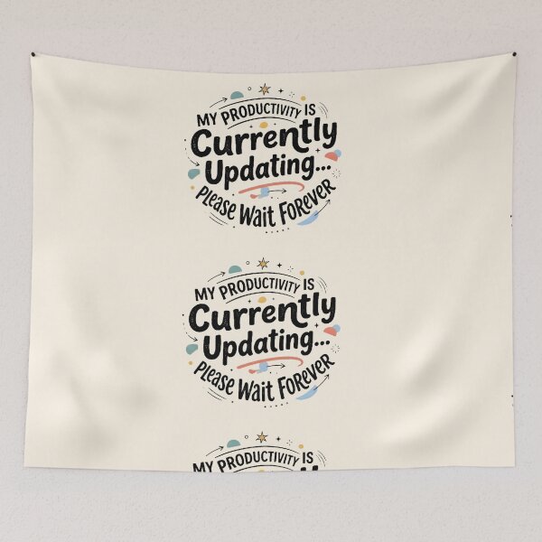 Item preview, My Productivity Is Currently Updating Funny Quote Sticker | Cute Procrastination Typography Design designed and sold by MCV-Designs.